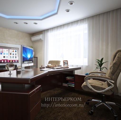 Дизайн кабинета руководителя в офисе (Челябинск)
