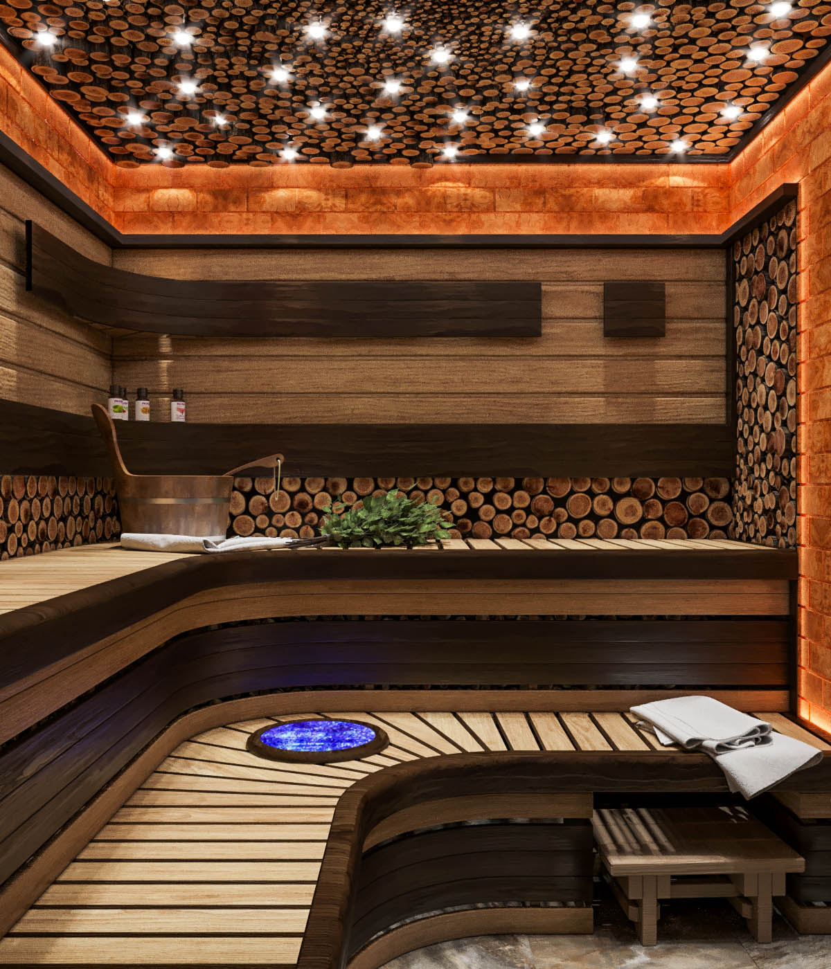 Дизайн-проект интерьера душевой в бане в современном стиле