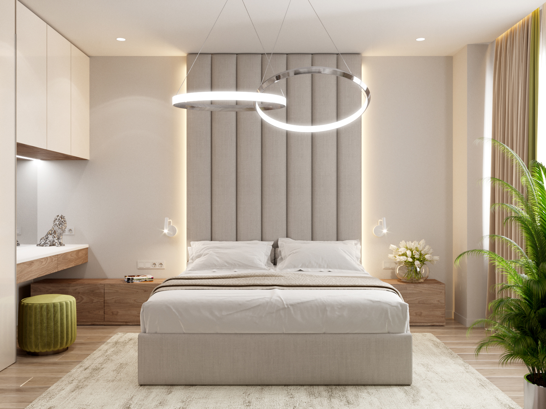 Светлая спальня с темной кроватью в пастельных тонах: 121 фото, дизайн интерьера в современном и классическом стиле, бежевые обои и декор