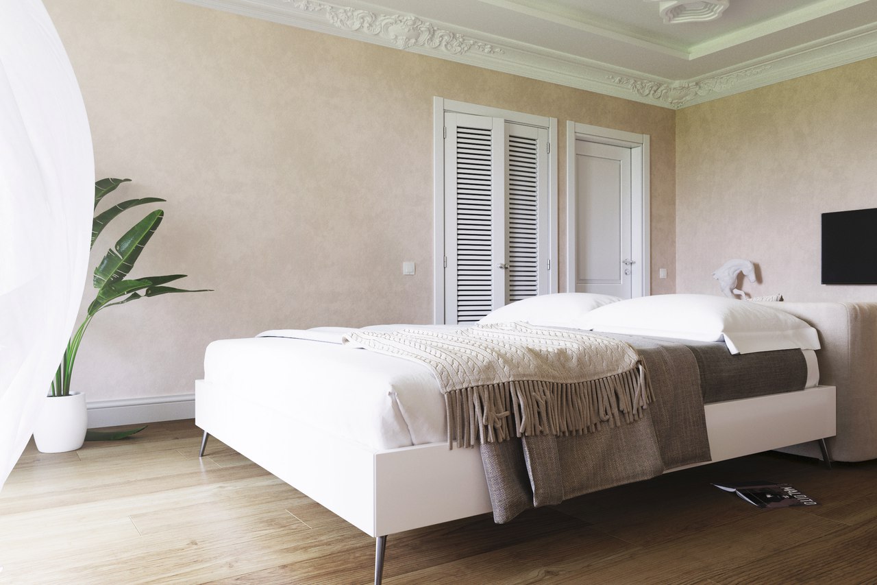 дизайн интерьера спальни в стиле современная классика